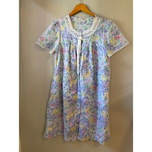Nightgown Womens Character Floral  Vintage Lace Trim‎ Butterfly Grandmacore